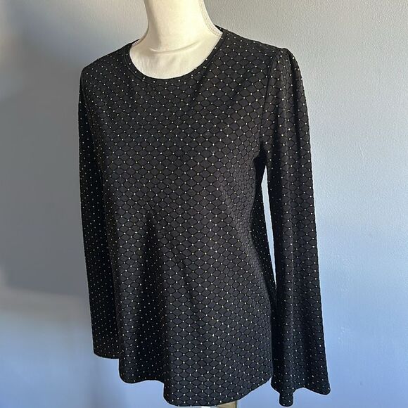 Michael Michael Kors Bell Sleeve Gold Dot Blouse! - Picture 7 of 14